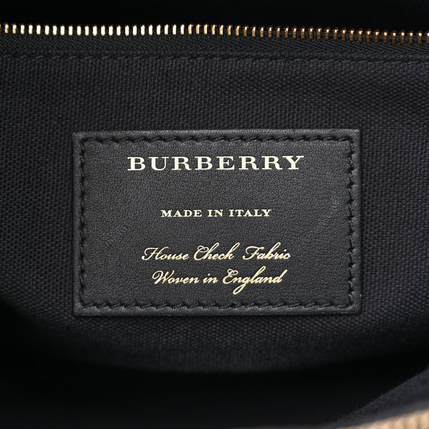 Grainy Calfskin House Check Medium Banner Tote Black