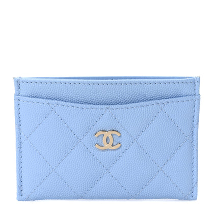 Chanel Caviar Quilted Card Holder Light Blue 1 of 8