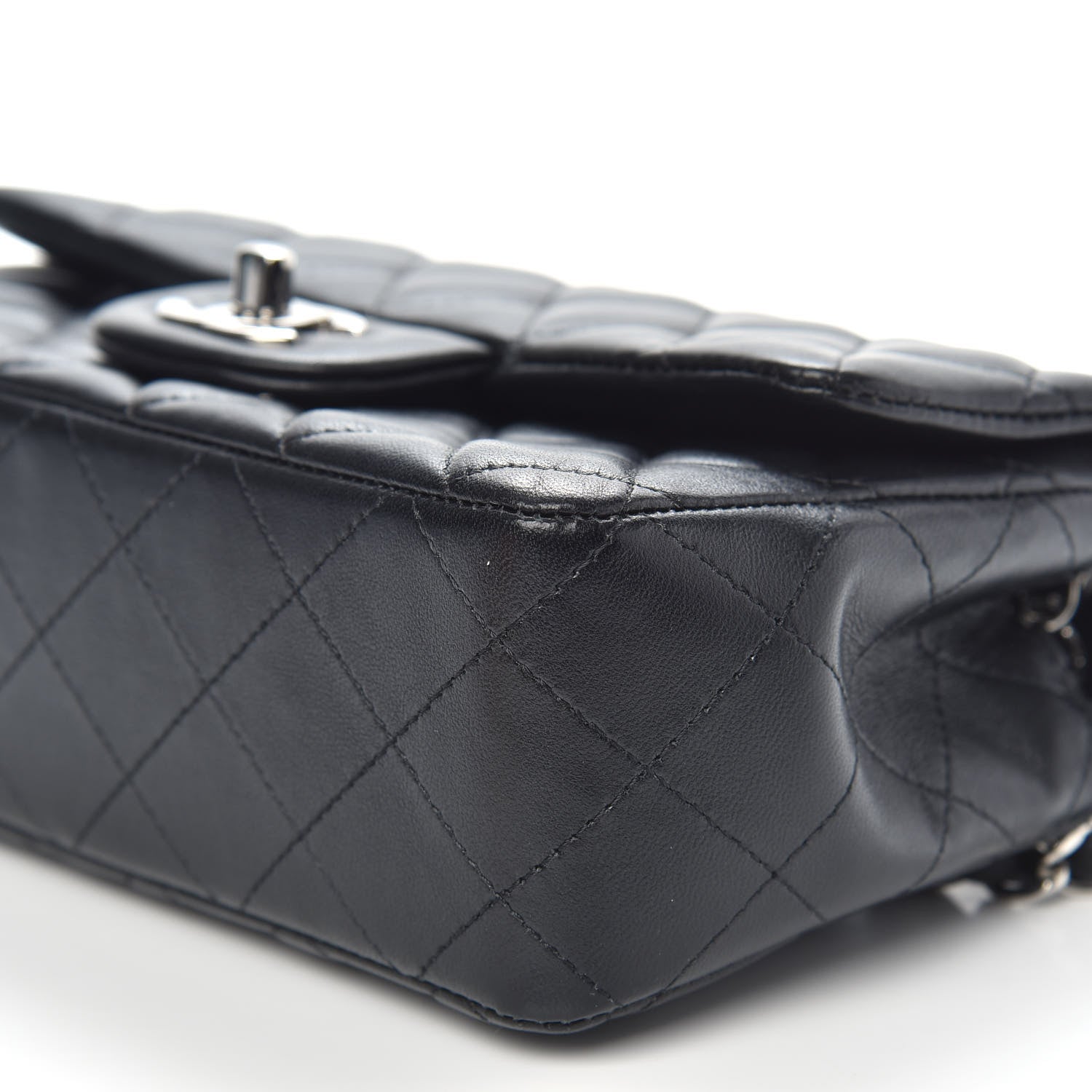 Chanel Lambskin Quilted Mini Rectangular Flap Black 9 of 13