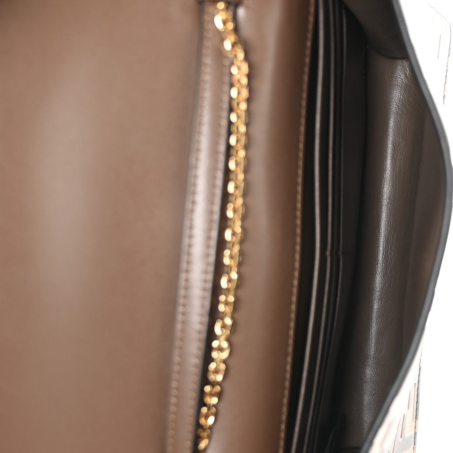 Fendi Vitello Ceylon Bi-Color FF 1974 Embossed FF Diamonds Chain Wallet Maya Black 5 of 11