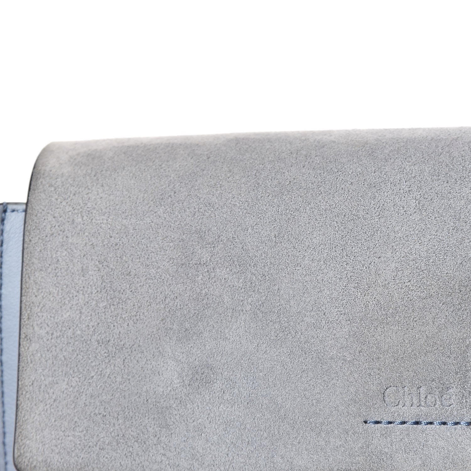 Chloe Suede Calfskin Small Faye Shoulder Bag Washed Blue 10 of 15