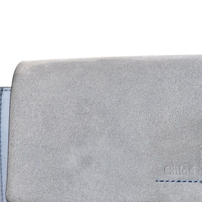Chloe Suede Calfskin Small Faye Shoulder Bag Washed Blue 10 of 15