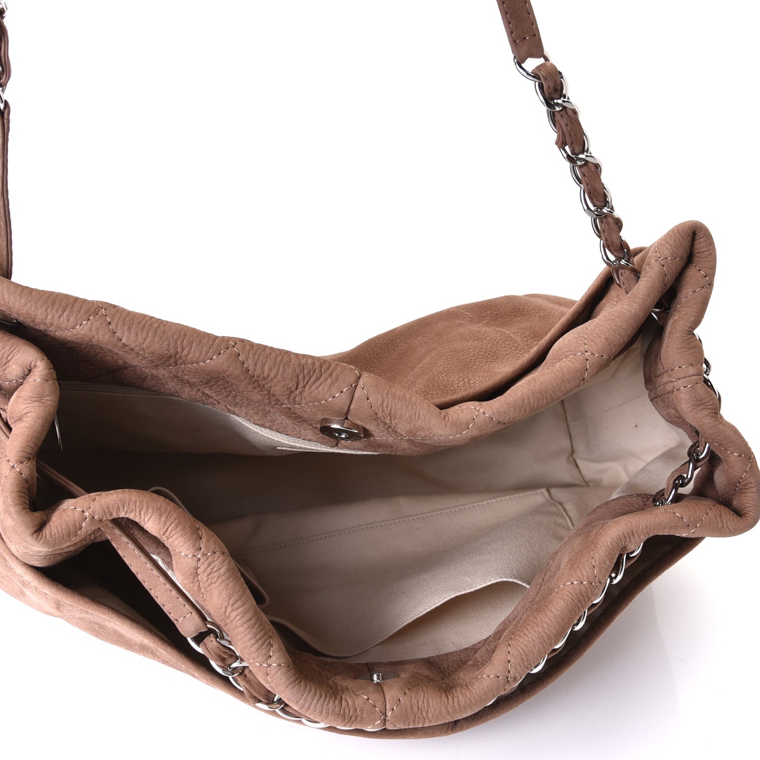 Chanel Ultra Soft Suede Calfskin Natural Beauty Tote Brown 4 of 5
