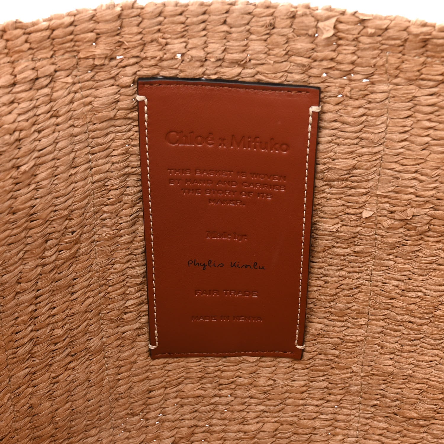 Chloe Raffia Large Woody Tote White 6 of 9