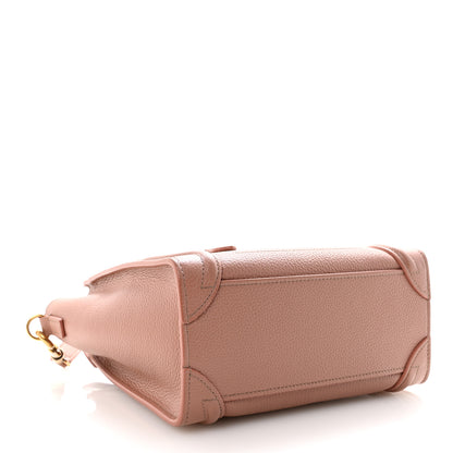 Celine Drummed Calfskin Nano Luggage Antique Rose 4 of 11