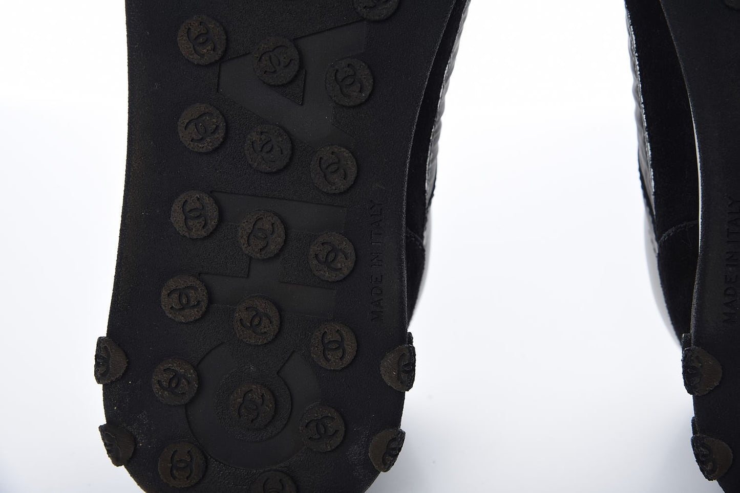 Nylon Calfskin Suede CC Sneakers 40 Grey Black White