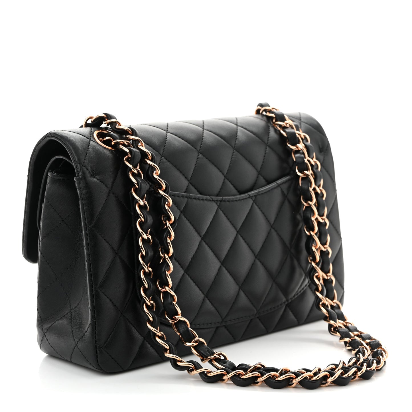 Lambskin Quilted Small Double Flap Black