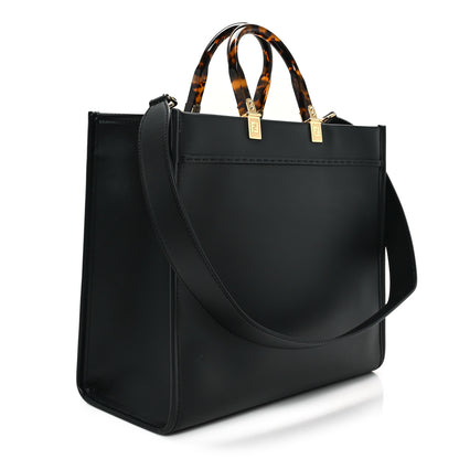 Fendi Vitello King Plexiglass Medium Fendi Sunshine Shopper Tote Black 3 of 10