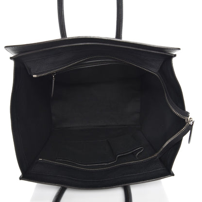 Celine Drummed Calfskin Mini Luggage Black 5 of 10