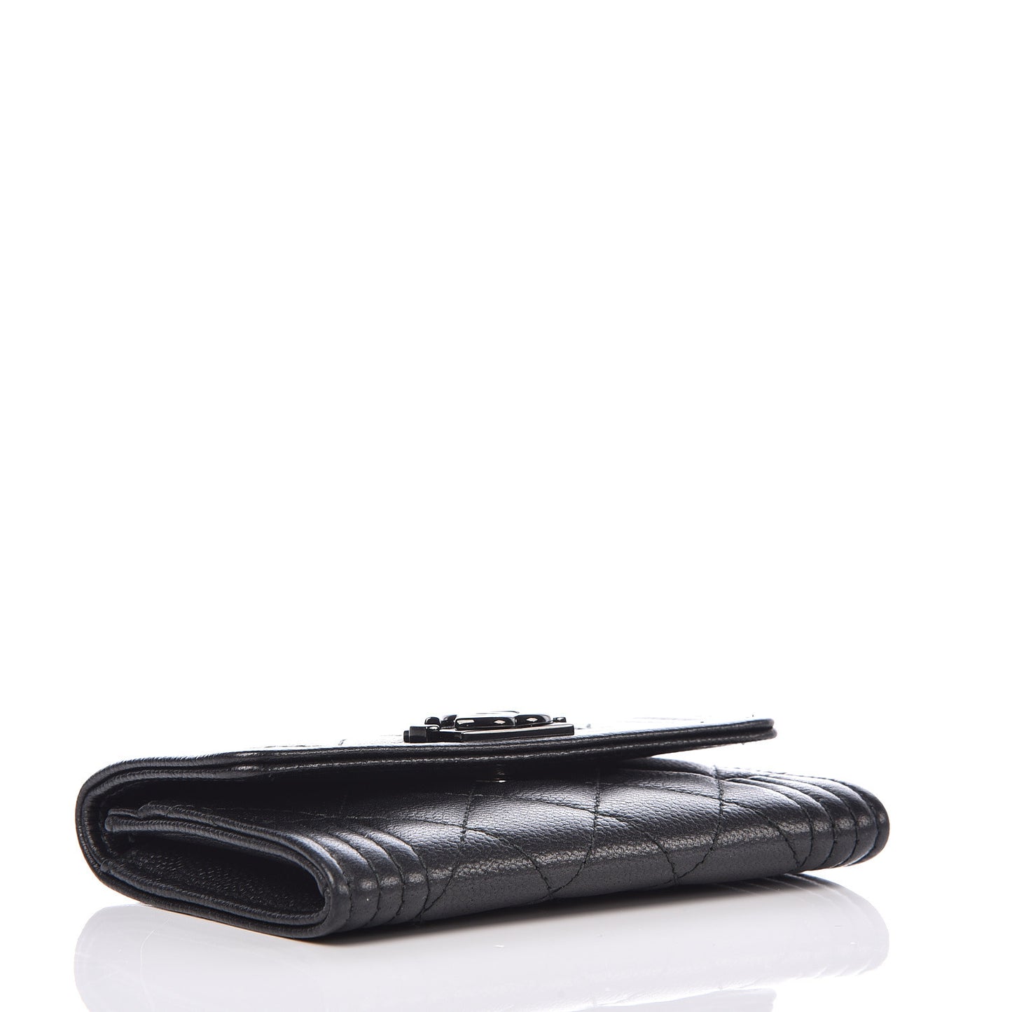 Caviar Quilted Boy Flap Card Holder So Black