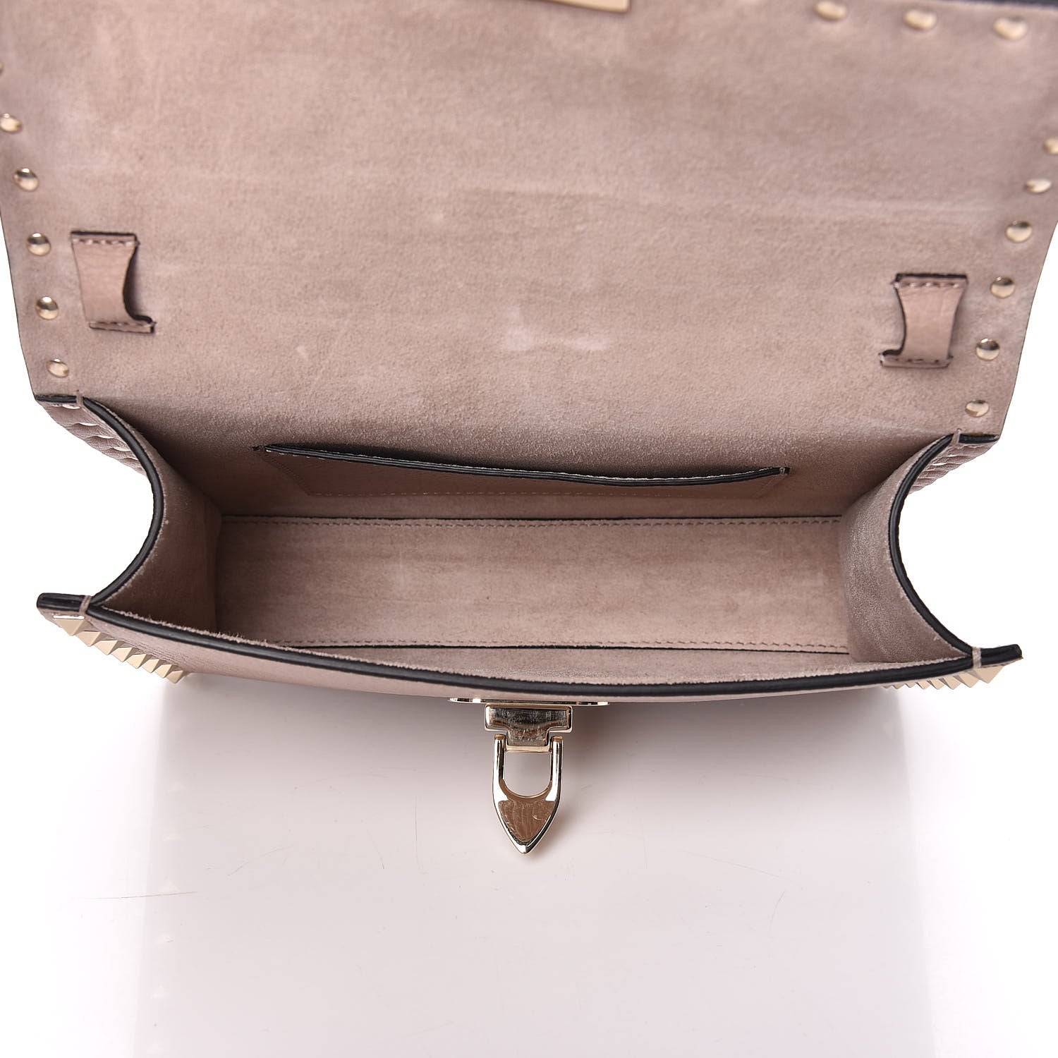 Valentino Garavani Pebbled Calfskin Medium Rockstud Flip Lock Crossbody Bag Poudre 5 of 9