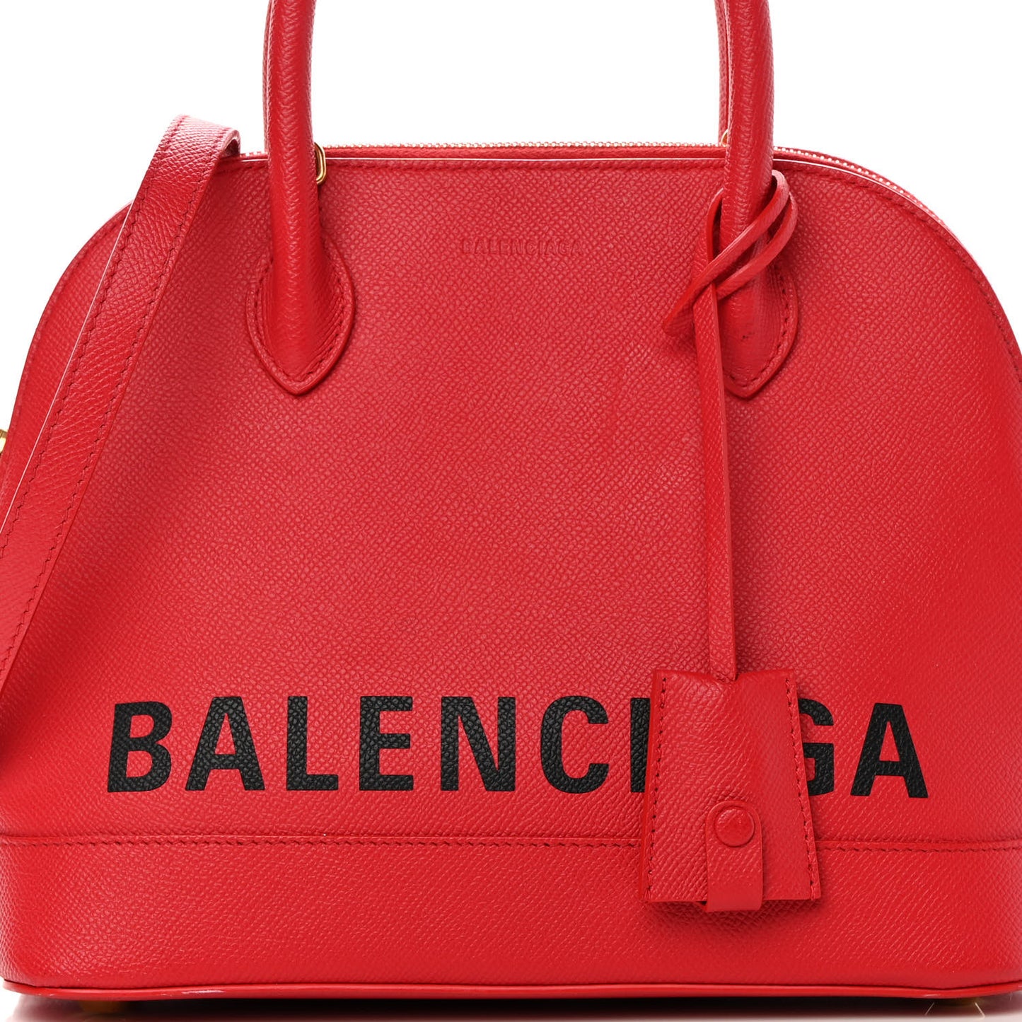 Grained Calfskin S Ville Top Handle Bag Rouge Coquelicot