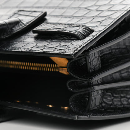 Saint Laurent Calfskin Crocodile Embossed Baby Sac De Jour Black 11 of 17