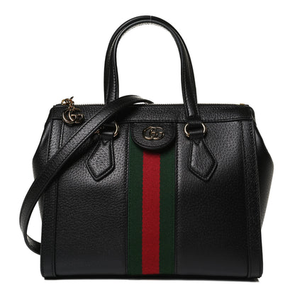 Gucci Textured Calfskin Web Small Ophidia Tote Bag Black 1 of 14