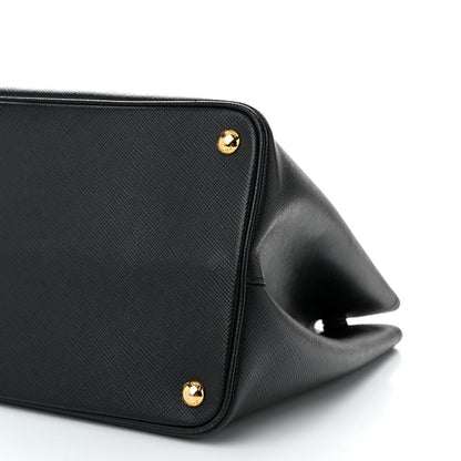 Prada Saffiano Cuir Large Double Bag Black 9 of 10