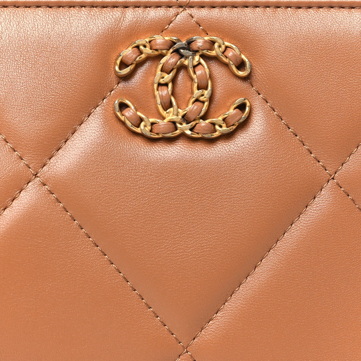 Chanel Lambskin Quilted Chanel 19 Flap Clutch Brown 8 of 10