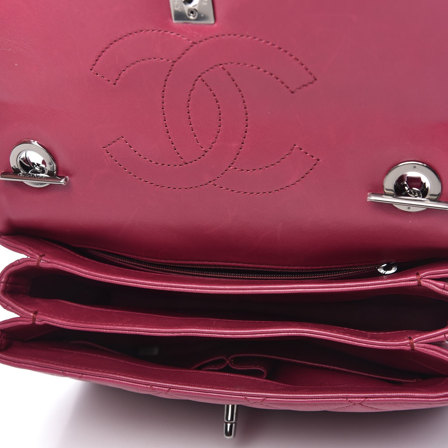 Chanel Lambskin Quilted Small Trendy CC Dual Handle Bag Dark Pink 5 of 10