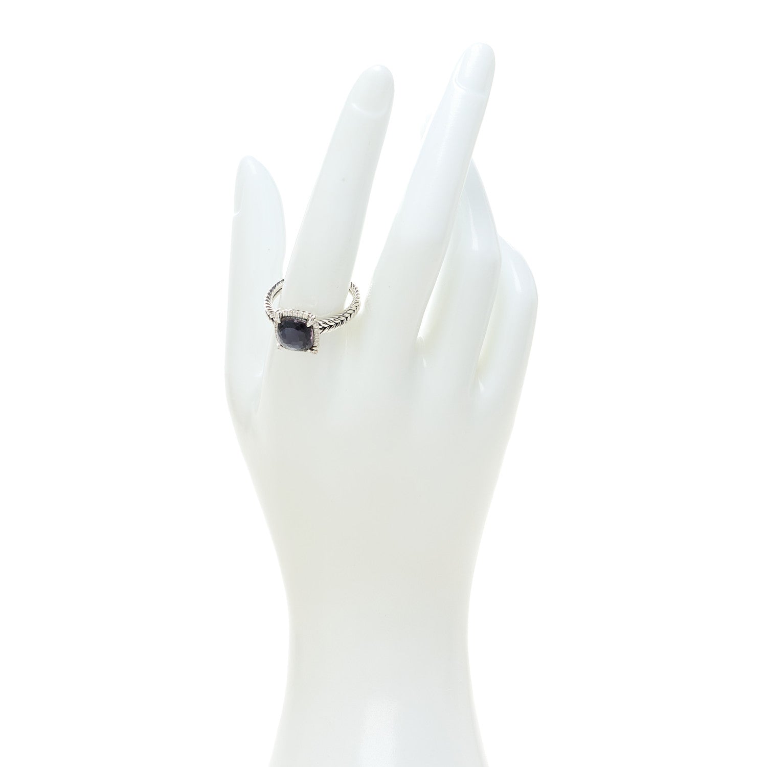 David Yurman Sterling Silver Diamond Black Orchid 9mm Chatelaine Pave Bezel Ring 62 10 2 of 4