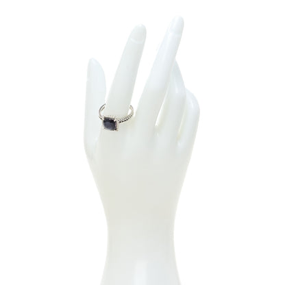 David Yurman Sterling Silver Diamond Black Orchid 9mm Chatelaine Pave Bezel Ring 62 10 2 of 4
