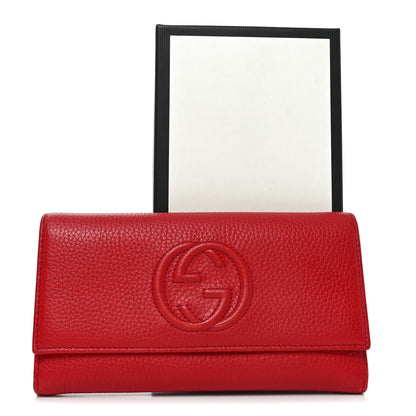 Gucci Pebbled Calfskin Large Soho Continental Wallet Red 8 of 8