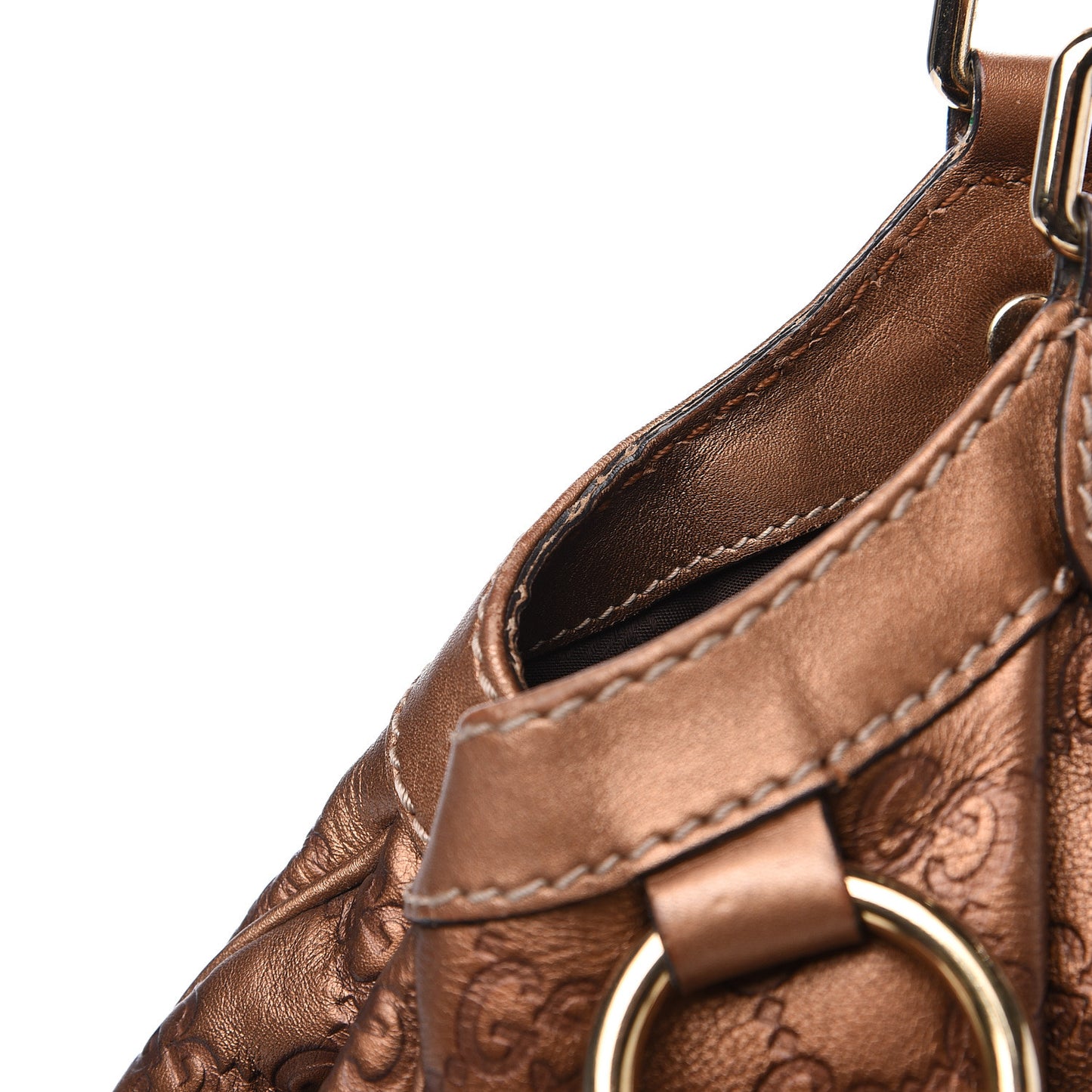 Metallic Guccissima Medium Sukey Tote Bronze