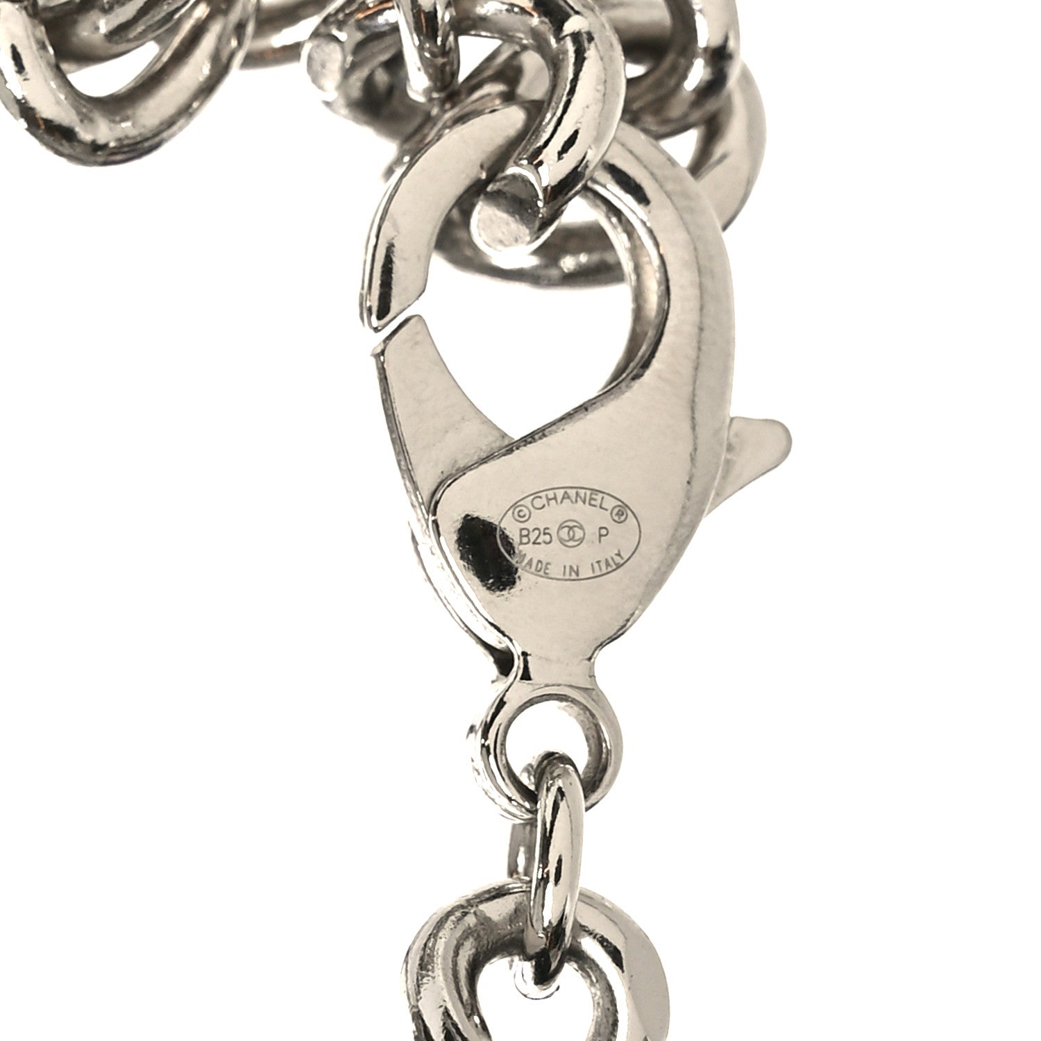 Chanel Metal Patent CC Double Chain Choker Black Silver 1813482