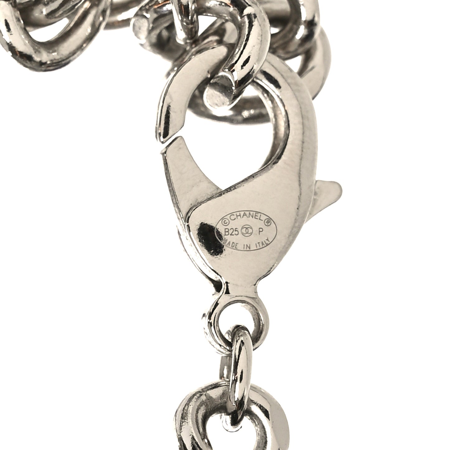 Metal Patent CC Double Chain Choker Black Silver