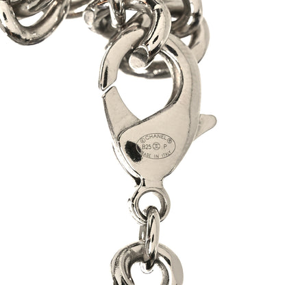 Chanel Metal Patent CC Double Chain Choker Black Silver 4 of 5