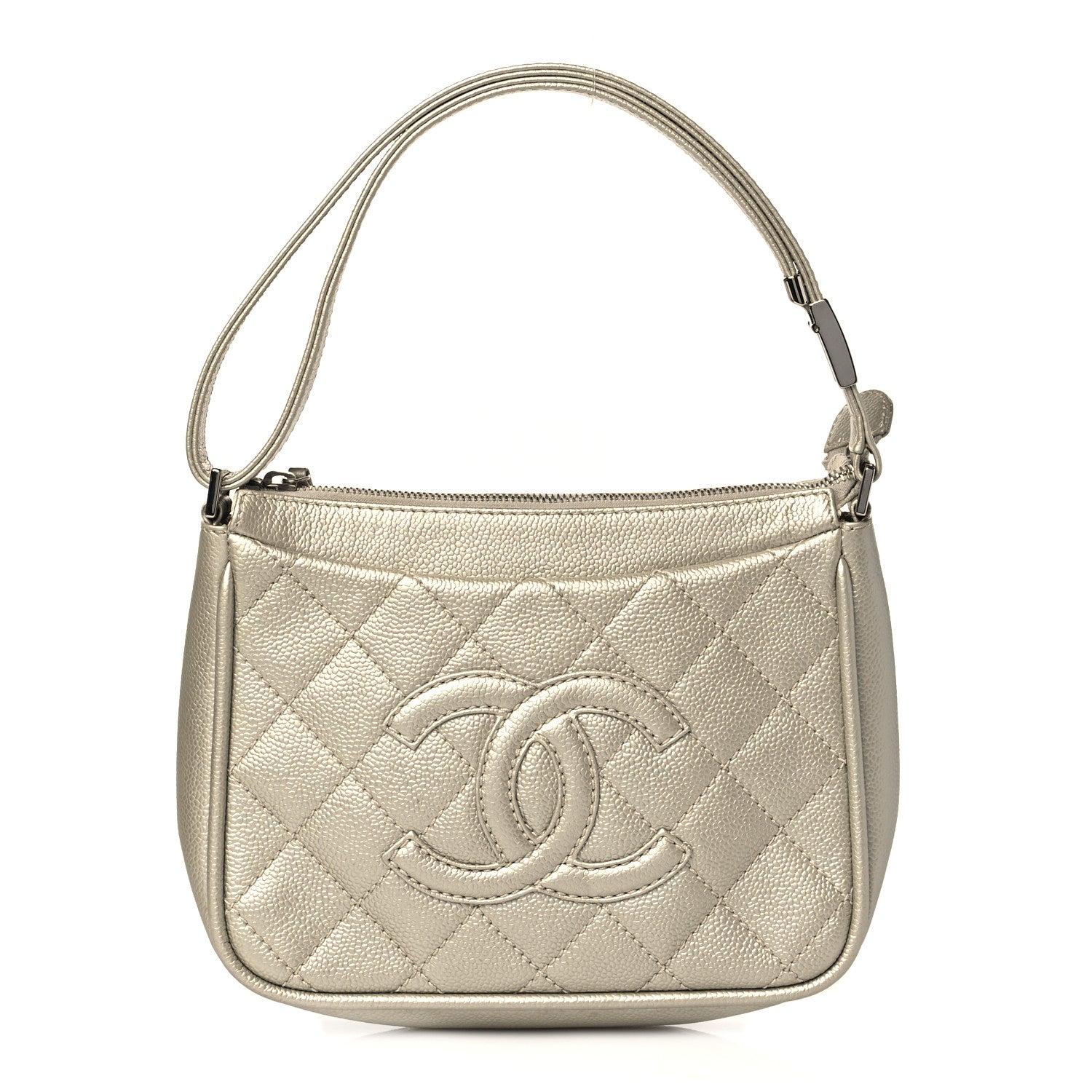 Chanel Metallic Caviar Quilted CC Hobo Gold 1 of 10