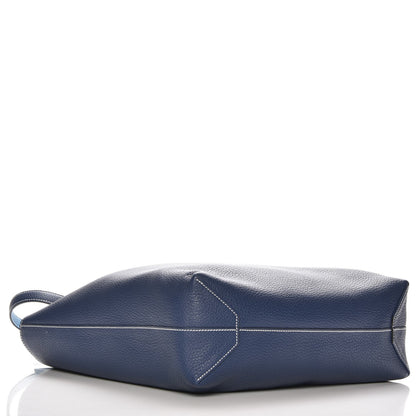 Hermes Taurillon Clemence Double Sens 45 Reversible Tote Bleu Electrique Graphite 4 of 11