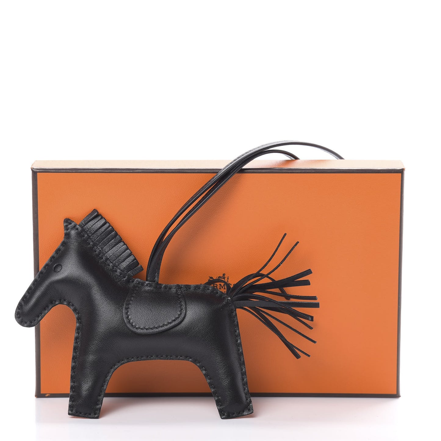 Milo Lambskin Grigri Rodeo Horse Bag Charm MM So Black