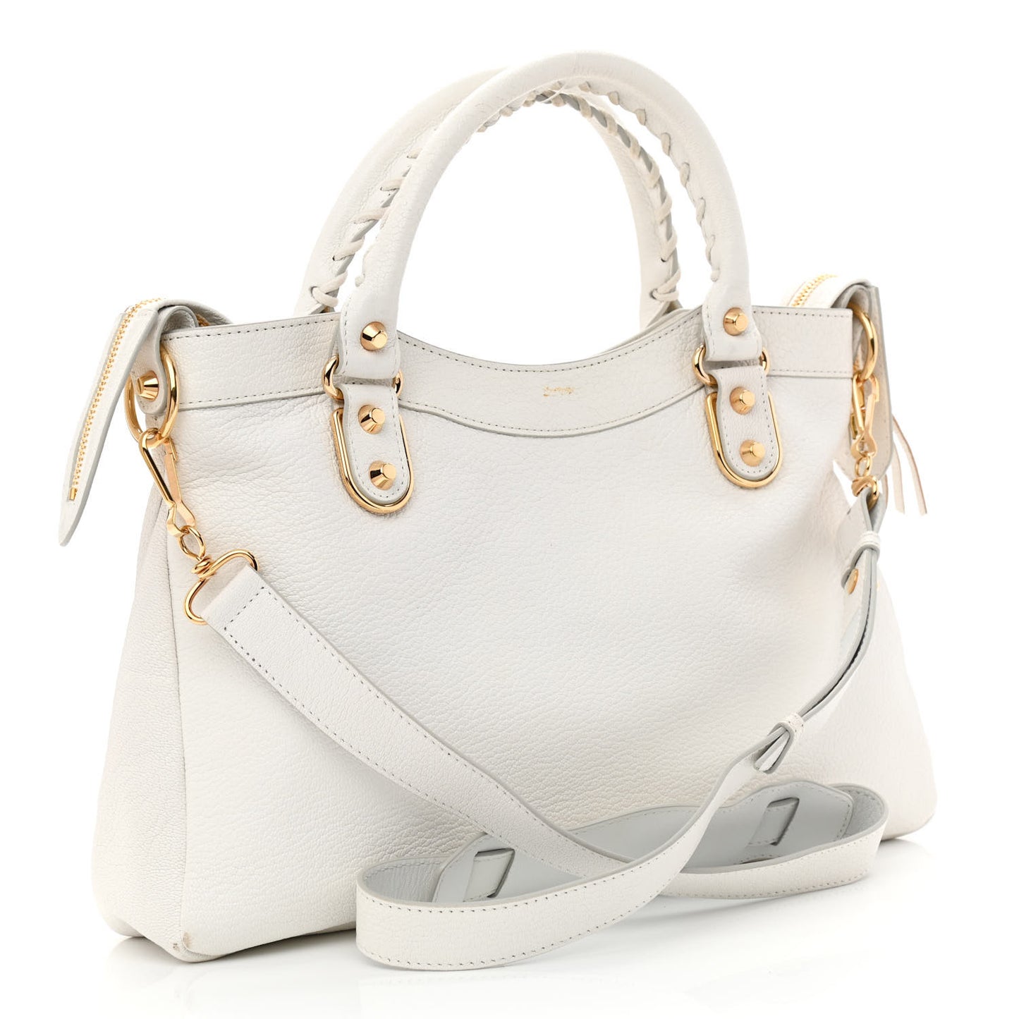 Chevre Gold Metallic Edge Hardware Town White