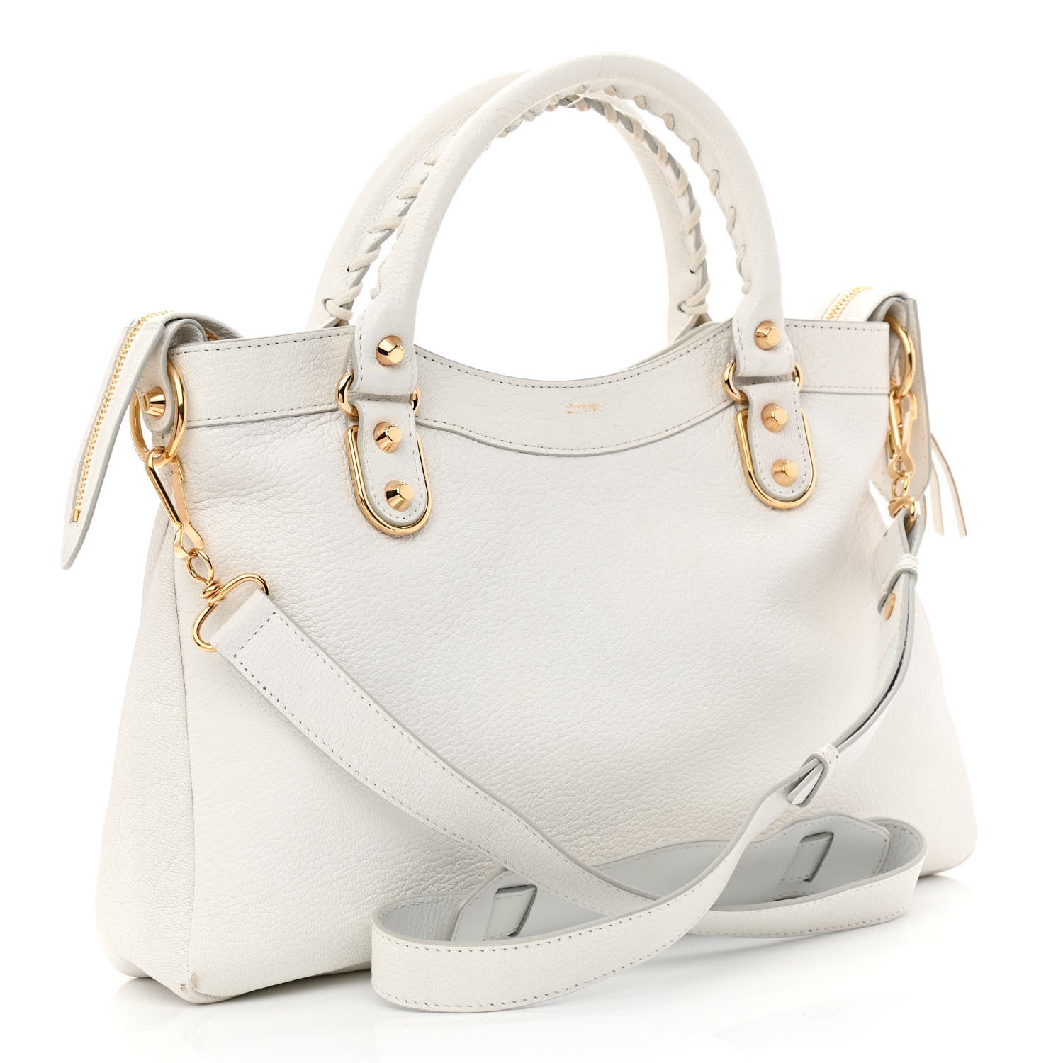 Balenciaga Chevre Gold Metallic Edge Hardware Town White 3 of 11