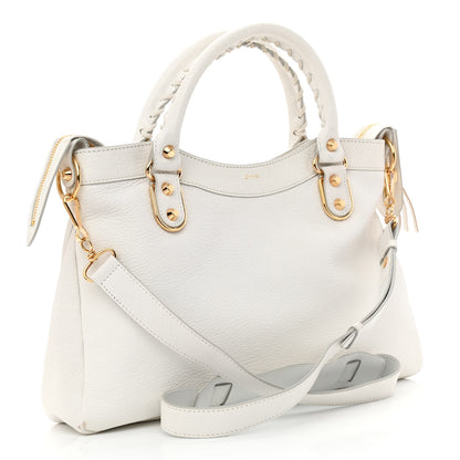 Balenciaga Chevre Gold Metallic Edge Hardware Town White 3 of 11