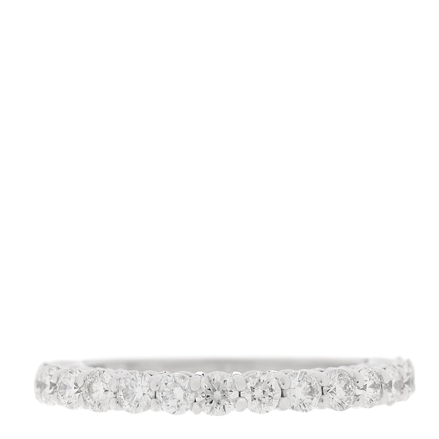 14K White Gold Diamond 0.56ctw Half Eternity Band Ring 46 3.75