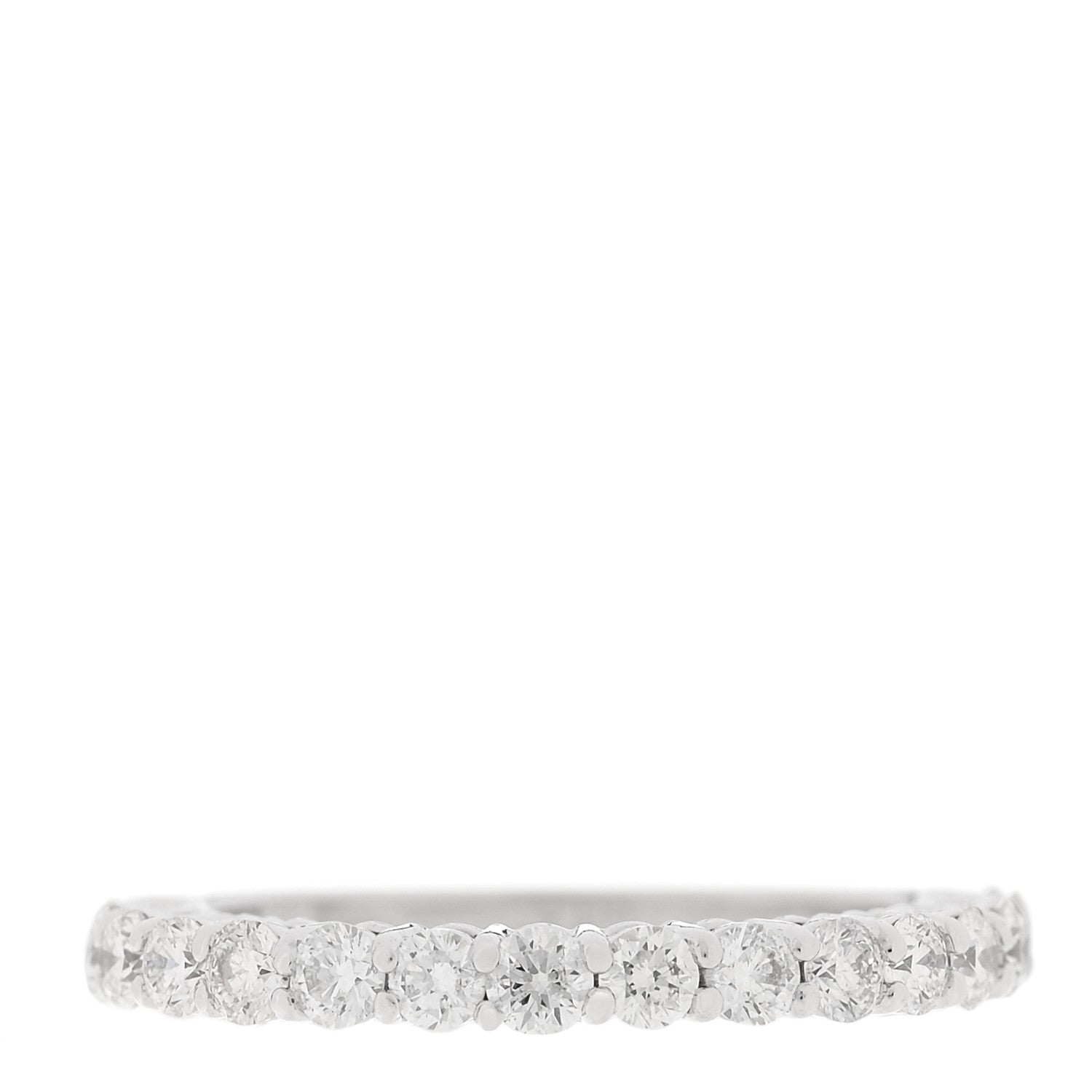 Parker & West by FASHIONPHILE 14K White Gold Diamond 0.56ctw Half Eternity Band Ring 46 3.75 1 of 4