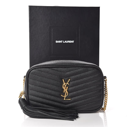Saint Laurent Grain De Poudre Matelasse Monogram Mini Lou Camera Bag Black 10 of 10