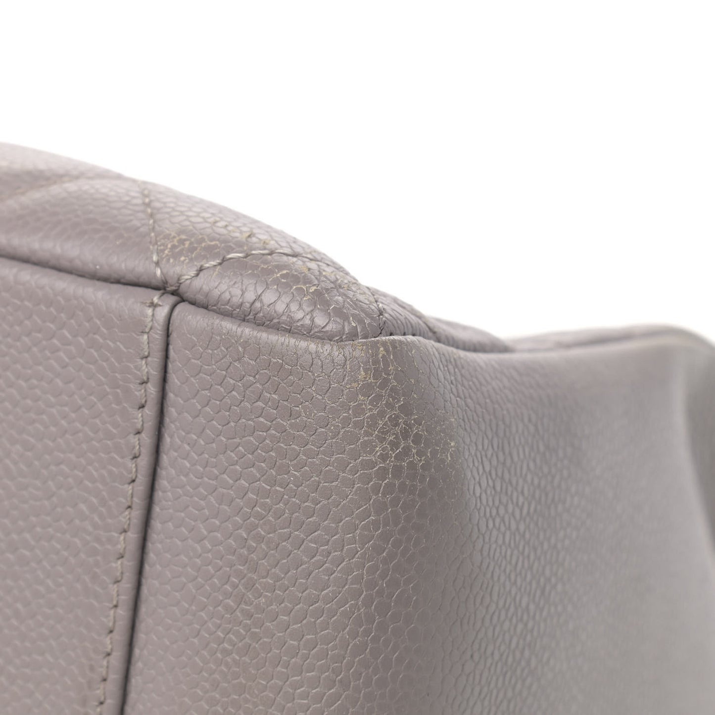 Caviar Quilted Grand Shopping Tote GST Light Grey