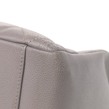 Chanel Caviar Quilted Grand Shopping Tote GST Light Grey 9 of 20
