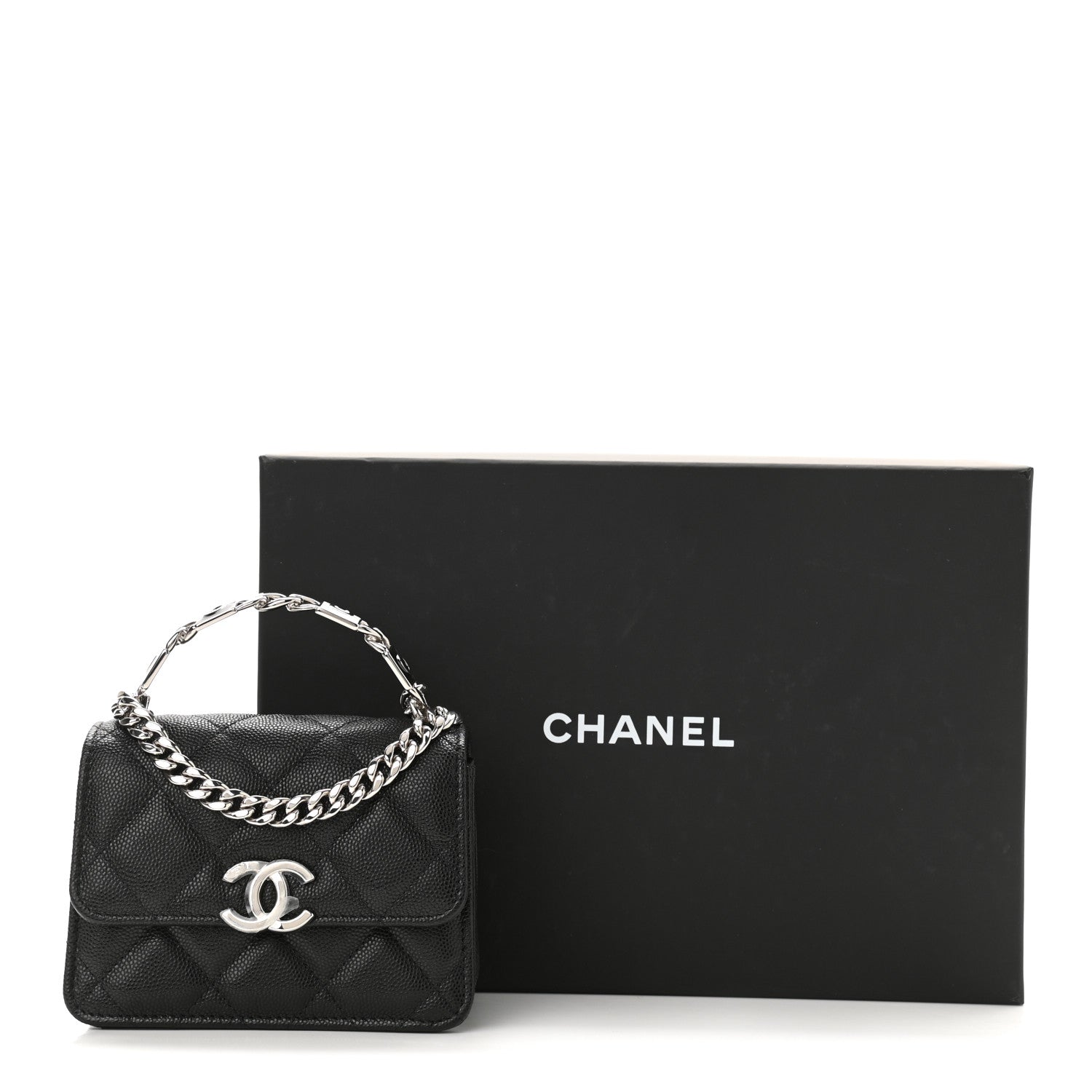 Chanel Caviar Quilted Pick Me Up Clutch With Chain Black 13 of 13