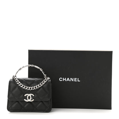 Chanel Caviar Quilted Pick Me Up Clutch With Chain Black 13 of 13