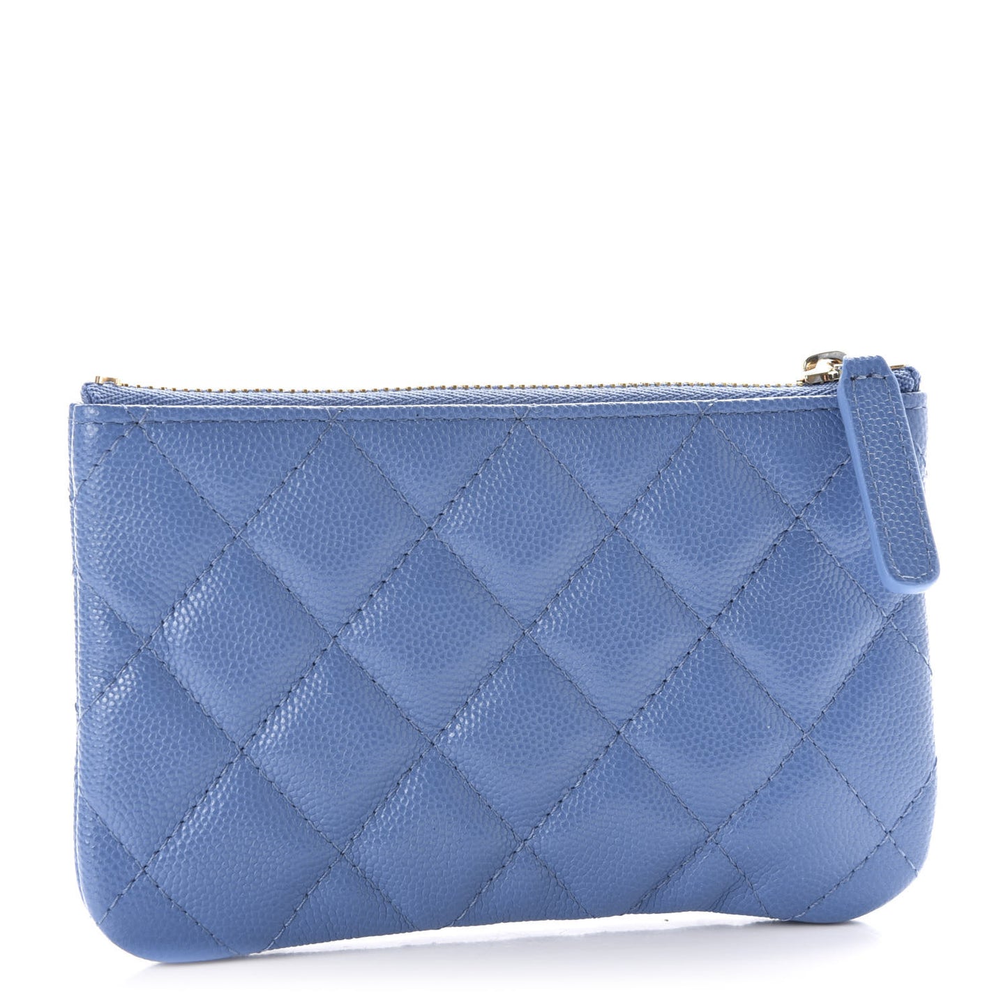 Caviar Quilted Small Cosmetic Case Blue