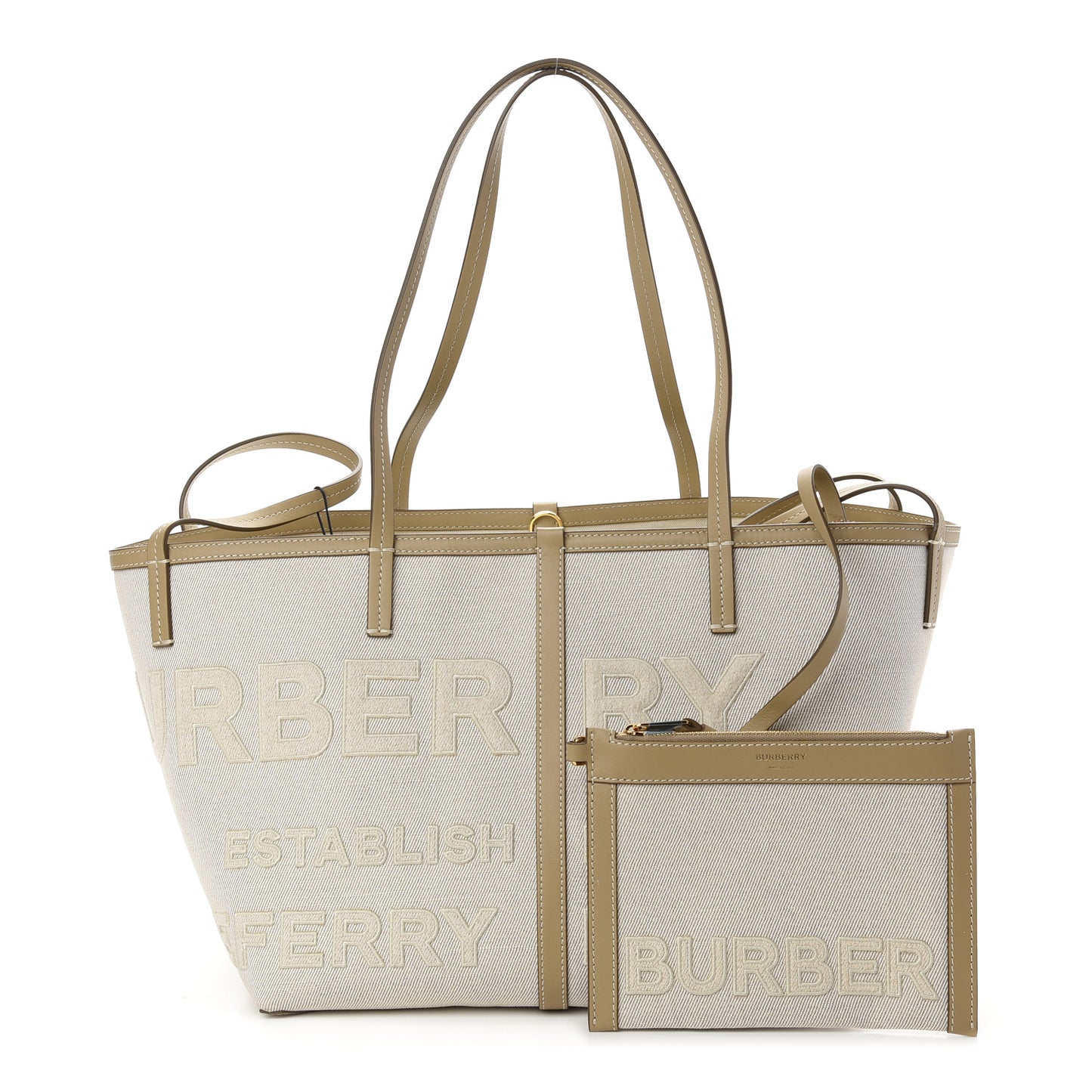 Cotton Canvas Mini Logo Horseferry Tote Bag Off White