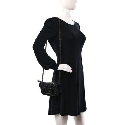 Valentino Garavani Crystal Nappa Monochrome Vlogo Small Loco Shoulder Bag Black 2 of 8