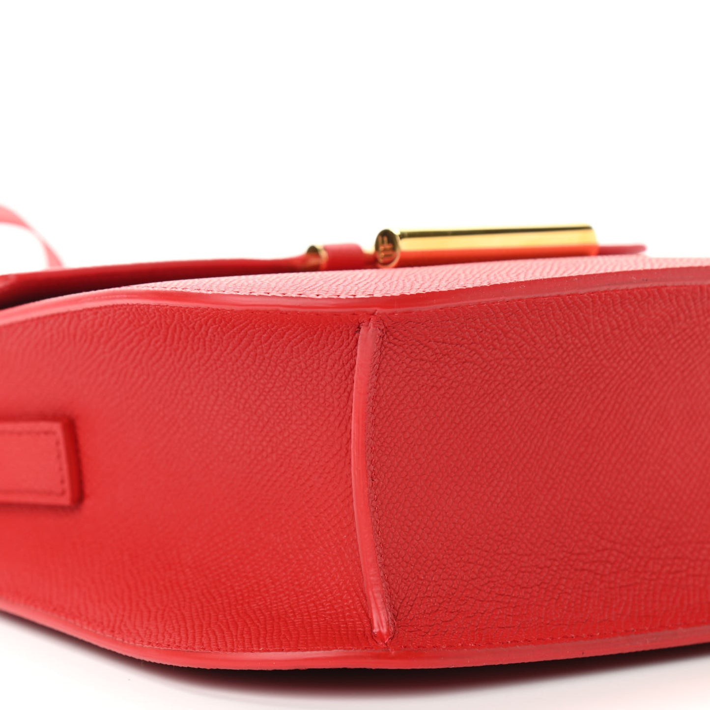 Grained Calfskin Mini T Clasp Tara Crossbody Bag Red
