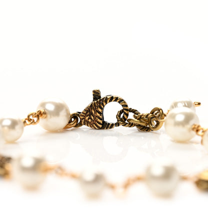 Gucci Interlocking G Flower Pearl Bracelet Gold 4 of 4
