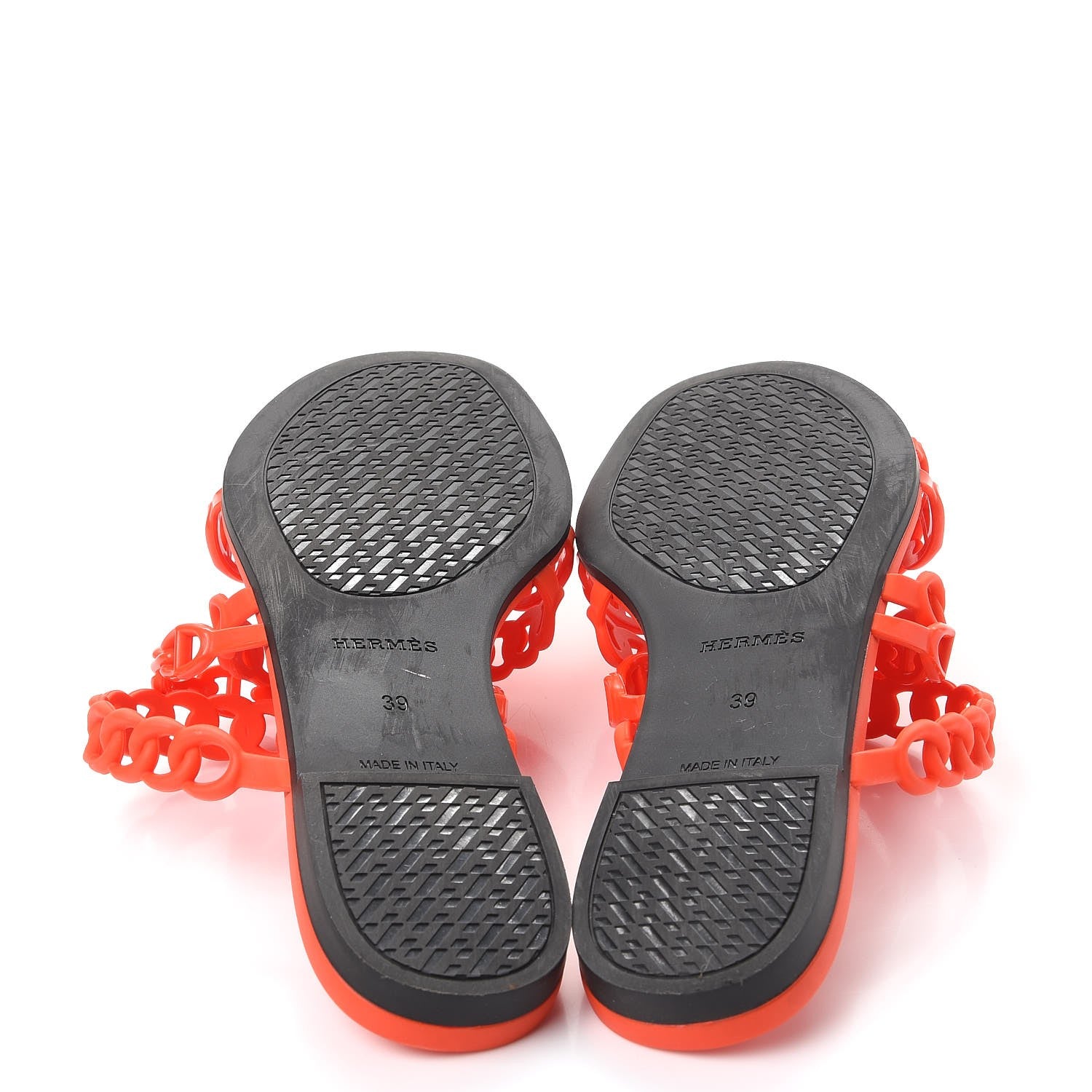 Hermes Rubber Chaine d'Ancre Nude Sandals 39 Pavot 7 of 13