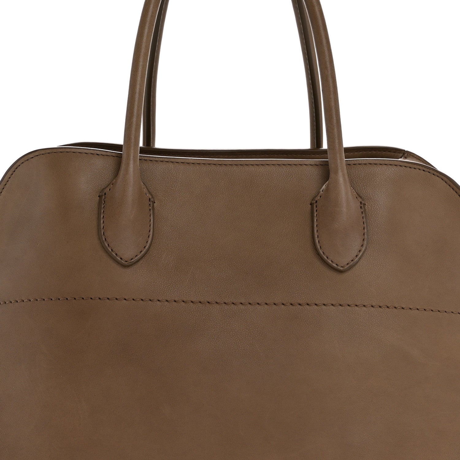 The Row Polished Saddle Calfskin Soft Margaux 15 Mouse Grey 7 of 11