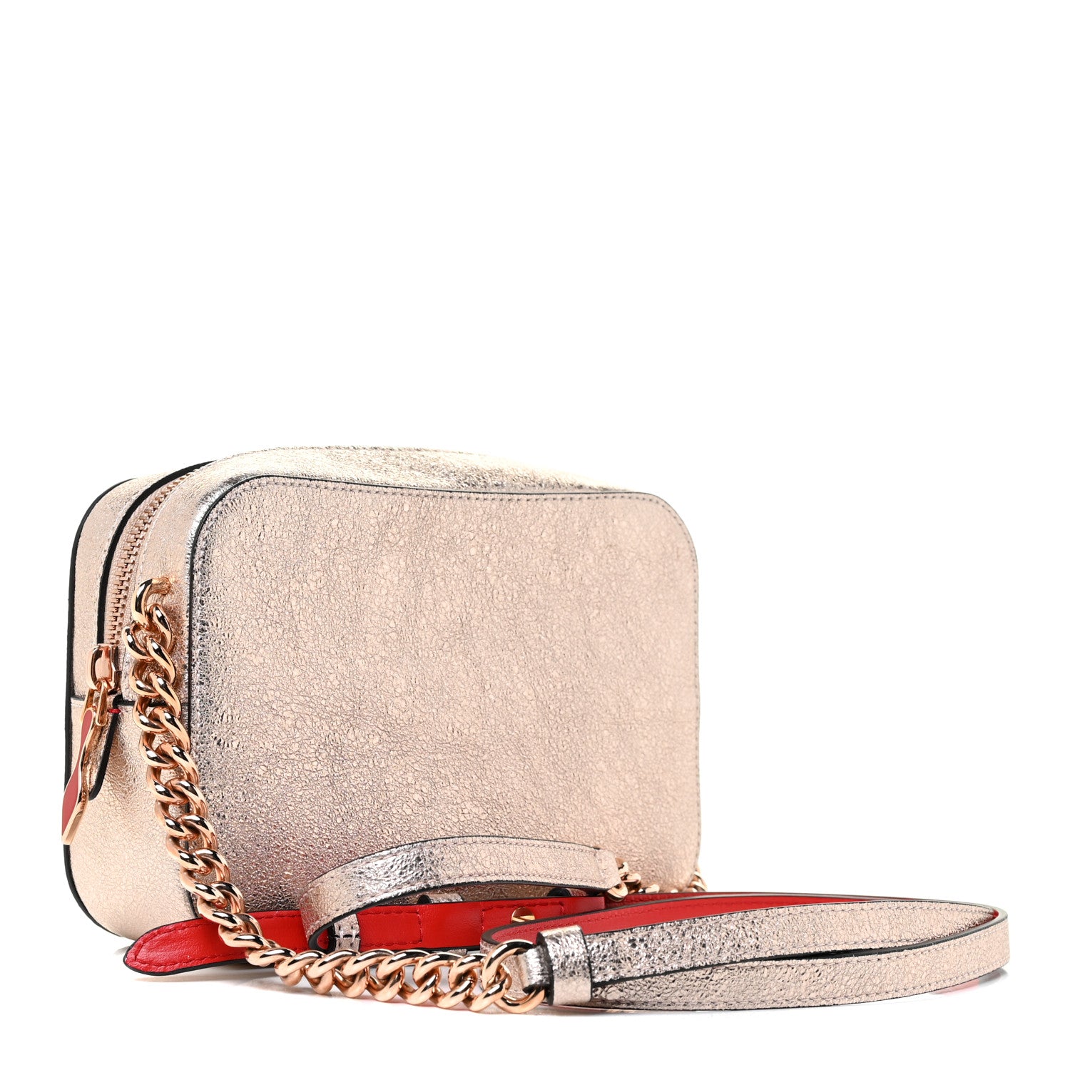 Christian Louboutin Metallic Crinkled Nappa Mini Rubylou Platine 2 of 8