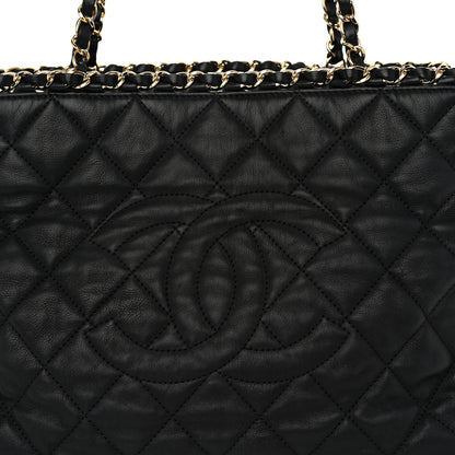 Chanel Calfskin Quilted Small Chain Me Tote Black 8 of 10